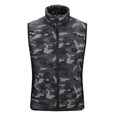 Mens Casual Down Gilet Coats Jackets Vest Camouflage Smart Warm Charging Heating Constant Temperature thicken Outdoor Insulator Quilted Puffy Windproof Sports Vest autumn Winter 2024 UK