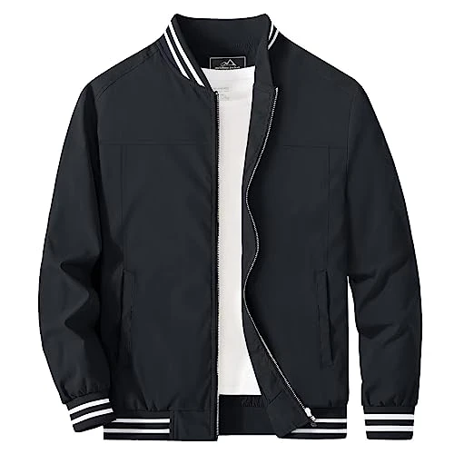 Men's Casual Jackets Black Tactical Jackets for Men Bomber Tops Coats Military Jacket Mens Army Jackets for Men with Pockets Windbreaker