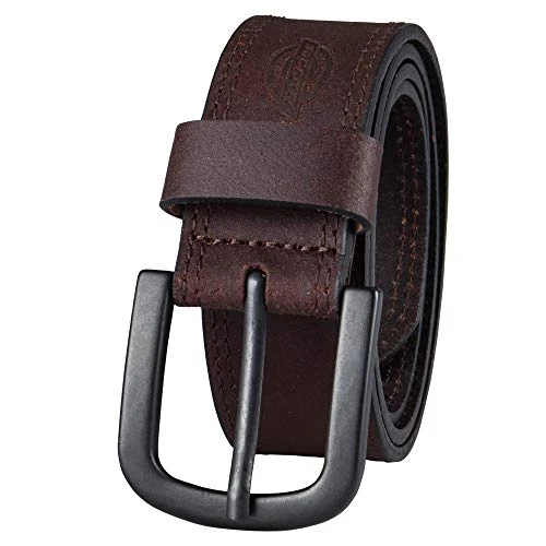 Men's Casual Leather Belt, Brown, 36