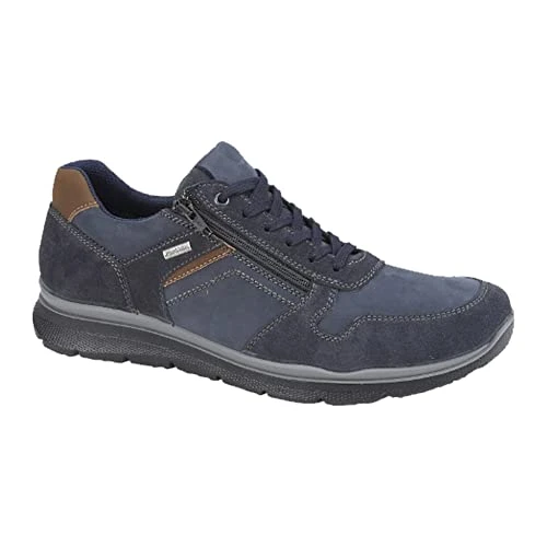 Mens Casual Leather Shoes (8 UK) (Navy)