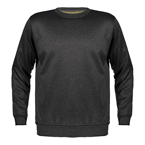 Mens Casual Long Sleeves Shirt Fleece Lineed Thermal Top Pullover Shirt Warm Top Tee Top Shirt Black