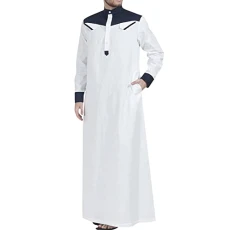 Men's Casual Long Thobe Color Contrast Muslim Robe Long Sleeve Half Zipper Jubba Thobe Pocket Button Collar Thobes Slim Fit Long Sleeve Shirt Men Men's Robes Navy Men's Casual Long Thobe Color Contrast Muslim Robe Long Sleeve Half Zipper Jubba Thobe Pocket Button Collar Thobes Slim Fit Long Sleeve Shirt Men Men's Robes Navy