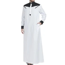 Mens Casual Long Thobe Color Contrast Muslim Robe Long Sleeve Half Zipper Jubba Thobe Pocket Button Collar Thobe Non Wrinkle Dress Shirts Men Men's Robes Mens Casual Long Thobe Color Contrast Muslim Robe Long Sleeve Half Zipper Jubba Thobe Pocket Button Collar Thobe Non Wrinkle Dress Shirts Men Men's Robes