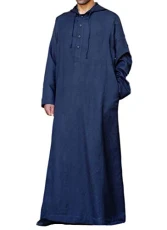 Men's Casual Long Tunic Robes Blue