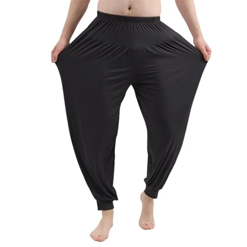 Men's Casual Loose Fit Baggy Lounge Pants Harem Pants Comfortable Pyjama Trousers Black SN079169 XL