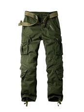 Men's Casual Military Army Camo Combat Trousers,Wild Cargo Pants with 8 Pockets #3357 Army Green 36