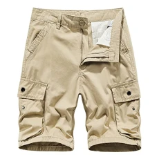 Men's Casual Multi Straight Outdoor Overalls Trousers Shorts Button Pocket Cargo Trousers Men's Cargo Trousers Men's Short Trousers Men's Summer Sports Trousers Men's Short Cycling Shorts Men's Short
