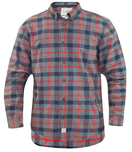 Mens Casual Shirt Long Sleeves Top Flannel Buttoned Down Lumberjack Check Cotton Shirts Top Regular 