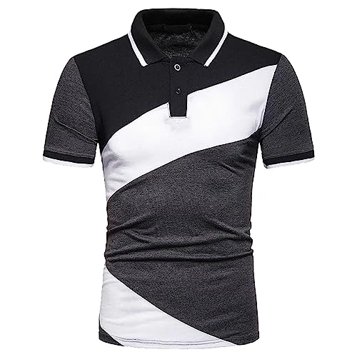 Men’s Casual Short Sleeve Polo Shirts Classic T-Shirt Contrasting Colors Golf Tennis Tops Mens Polo Shirts Short Sleeve Hawaiian Shirts for Men Short Sleeve Polo Shirts for Men Adult Mens Polo Shirts