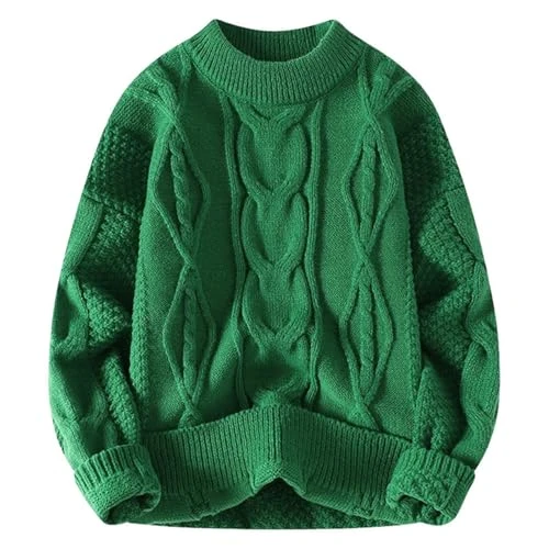 Men's Casual Slim Fit Basic Tops Knitted Lightweight Pullover Sweater Classic-Fit Knit Sweater Fitted Crewneck Sweatshirts Raves Activewear Sweaters Green