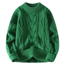 Men's Casual Slim Fit Basic Tops Knitted Lightweight Pullover Sweater Classic-Fit Knit Sweater Fitted Crewneck Sweatshirts Raves Activewear Sweaters Green