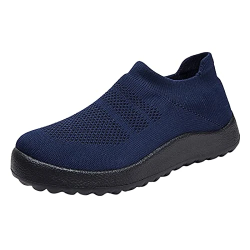 Mens Casual Slip On Trainers Extra Wide Fit Loafers Breathable Grey Espadrilles Mens Casual Shoes Comfy Mesh Lightweight Smart Business Work Office Shoes Low Top Walking Sneakers for Men