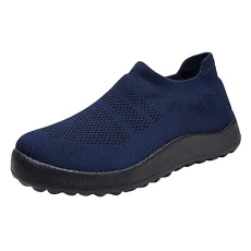 Mens Casual Slip On Trainers Extra Wide Fit Loafers Breathable Grey Espadrilles Mens Casual Shoes Comfy Mesh Lightweight Smart Business Work Office Shoes Low Top Walking Sneakers for Men