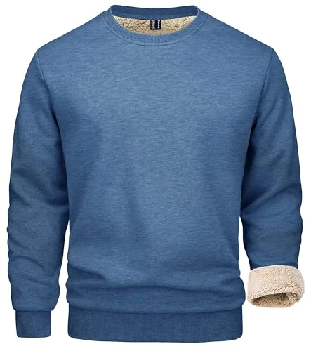 Men's Casual Sweatshirts No Hood Classic Crewneck Pullovers Plain Underwear Mens Tops Winter Thick S