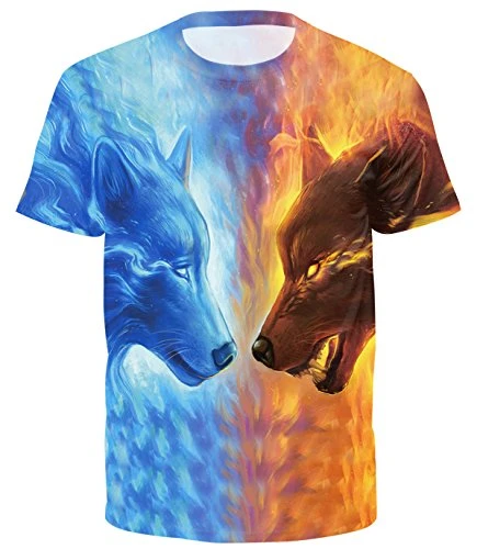 Men's Casual T Shirt with Animal Print Galaxy Halloween Skull Top Streetwear Round Collar Short Slee