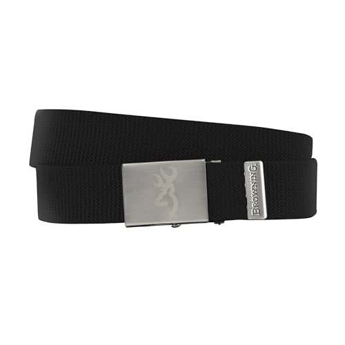 Men's Casual Trim to Fit Webbing Belts, Black, One Size