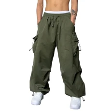 Men's Casual Waist Colour Sports Hat Woven Pocket Foot Rope Solid Trousers Street Cargo Tie Men's Cargo Trousers Men's Trousers Corduroy Trousers Men's Stretch Sports Trousers with Mobile Phone Pocket