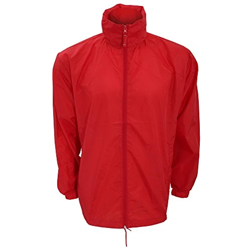 Mens Casual Windbreaker Jacket (XL) (Red)