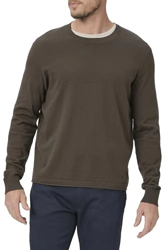 Men's Champlin Crew Neck Sweater Pullover, Black Olive, Large