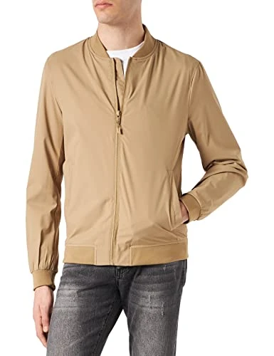 Men's Chaqueta Bomber Jacket, Beige/Camel, L