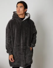 Men's Charcoal Oversized Lounge Hoodie