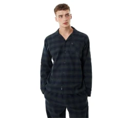 Mens Check Brushed Flannel Shirt Green Check S Mens Check Brushed Flannel Shirt Green Check S