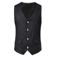 Men's Check Waistcoats Formal Classic Plaid Waistcoat Wedding Casual Tartan Suit Vest Modern Fit Mens Dress Waistcoats Uk v neck Men's Casual Sports Coats Lightweight Suit Blazer work Waistcoat