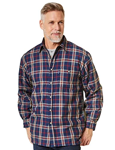 Men's | Checked Shirt Fleece Lined Long Sleeve | Navy