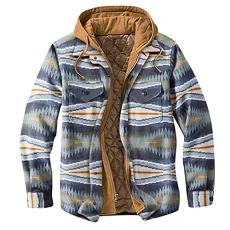 Men's Checkered Coat Padded Winter Jacket Warm Checked Hooded Coat Long Sleeve Inner Lining Thermal Shirt Men Shirt Jacket Hoodie Lumberjack Shirt Outdoor Jacket Patchwork Down Coat