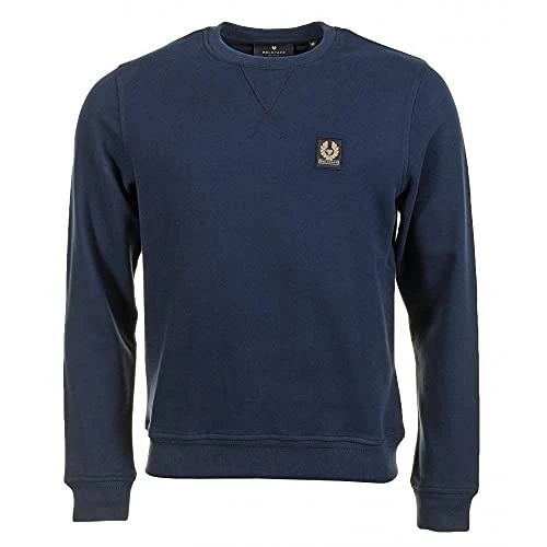 Mens Chest Patch Loopback Jersey Sweatshirt M Dark Ink Navy