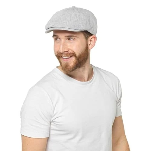 Mens Chevron Tweed Visor Cap (M/L) (Grey)