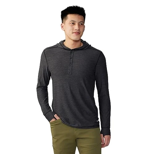 Men's Chill Action Hoody Sweatshirt, Black Heather, L