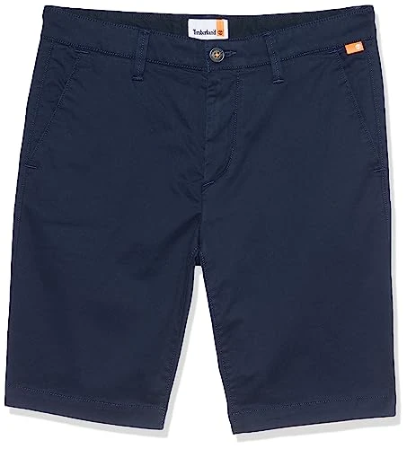 - Men's Chino Bermuda Shorts with Logo Patch, marine, 32