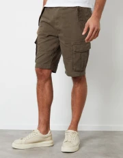 Men's Chocolate Cotton Utility Cargo Shorts