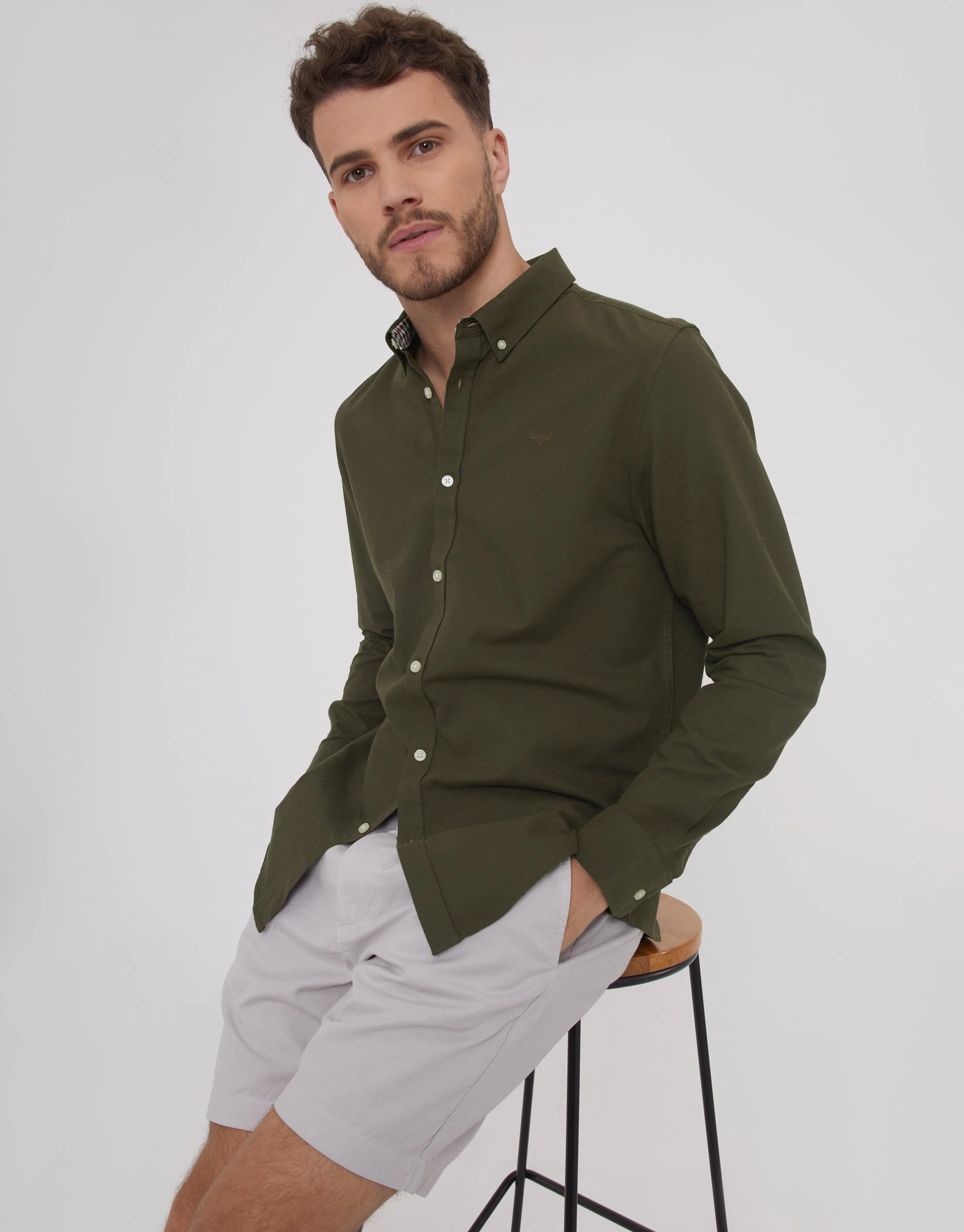 Men's Chocolate Long Sleeve Slim Fit Shirt