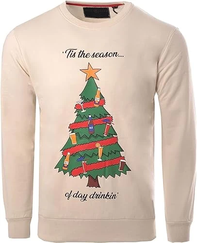 Mens Christmas Sweatshirt (Dr_Beige, L)