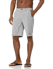 Men's Classic 4-Way Stretch Quick Dry Hybrid Short, 21 Inch Outseam Casual, Grey, 32