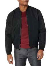 Men's Classic Bomber Jacket, Black, S