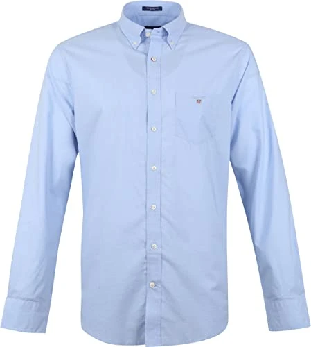 Men's Classic Broadcloth Regular Shirt, (Hamptons Blue), Small (Size: S)