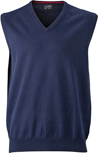 Men's Classic Cotton Sleeveless Pullover (L, Navy)