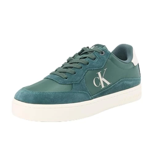 Men's Classic Cupsole Iconic Nylon YM0YM01100 Sneakers, Green (Green Palm/Creamy White), 10.5 UK