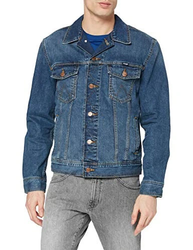 Men's Classic Denim Jacket, Blue (Mid Stone), L