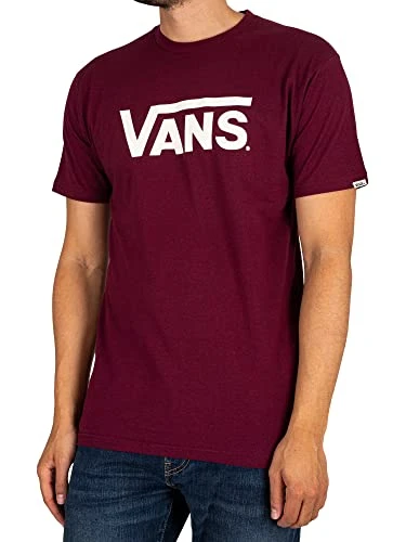 Men's Classic  Drop V T-Shirt, Burgundy-marshmallow, XL