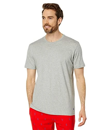 mens Classic Fit Cotton Short Sleeve Crew, Andover Heather/Rugby Royal, S