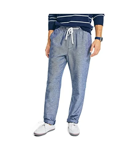 Men's Classic Fit Drawstring Linen Pant, Navy Seas, Small