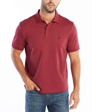 Men's Classic Fit Short Sleeve Soft Cotton Polo Shirt, Barolo Solid, Large