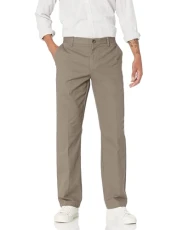 Men's Classic-Fit Wrinkle-Resistant Flat-Front Chino Trouser (Available in Big & Tall), Taupe, 42W / 34L Men's Classic-Fit Wrinkle-Resistant Flat-Front Chino Trouser (Available in Big & Tall), Taupe, 42W / 34L