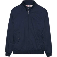Mens Classic Harrington Bomber Jacket Mod Ska 59148 - Navy Blue Mens Classic Harrington Bomber Jacket Mod Ska 59148 - Navy Blue
