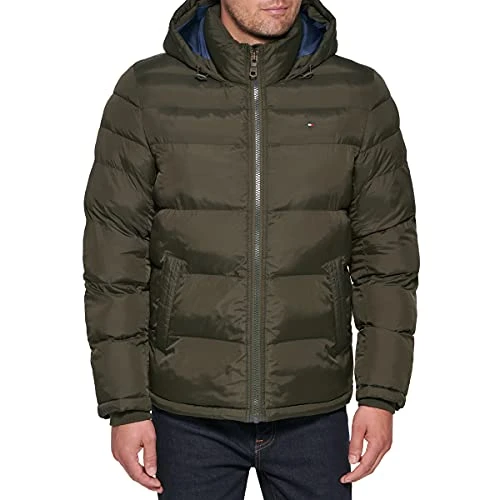 Men's Classic Hooded Puffer Jacket (Regular and Big & Tall Sizes) Down Alternative Coat, New Camo, X