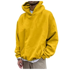 Men's Classic Hooded Sweatshirt Athletic Fit Lightweight Oversized Sweatshirt Women Outdoor Tropical Men's Hoodies & Sweatshirts Yellow
